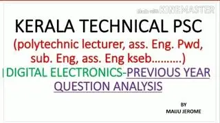 Polytechnic lecturer-technical kerala psc-digital electronics-previous year question analysis