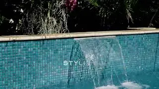 Coral Gables Lush Backyard Design With All Glass Tile Pool