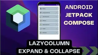 LazyColumn con imagenes, texto y botones.  Expand & collapse con animación