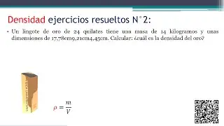 DENSIDAD FISICA EJERCICIOS RESUELTOS N&deg;2: calcular densidad del oro