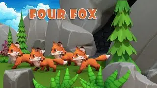 Four little foxes playing in the woods nursery rhymes | song for  Kids