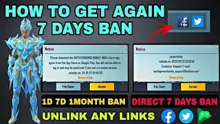 7 DAYS BAN🔥BGMI 7 DAYS BAN HOW TO GET AGAIN 7 DAYS BAN IN BGMi & PUBG⚡DIRECT 7 DAYS BAN IN BGMi V1.