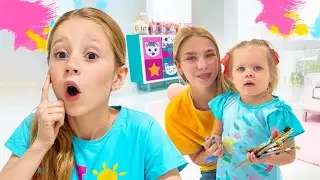 &iexcl;La peque&ntilde;a artista hace un gran l&iacute;o!  Historia divertida para ni&ntilde;os