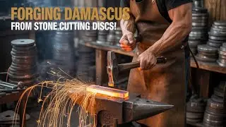 Forging Damascus Karana From Stone Cutting Discs
