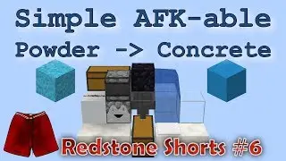 Minecraft 1.12: Simple AFK-able Powder to Concrete Converter [Redstone Shorts 6]