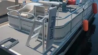 LilliPad Diving Board option available on a 24 foot Pontoon Boat. Setup and Demo
