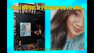 PASTEL PORTRAIT OF A BEAUTIFUL ONE EYE MODEL