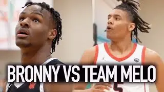 Bronny James First Game Vs Team Melo! Isaiah Coleman & Solo Ball Heat Up & Go Off!