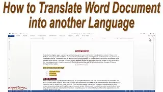 How to Translate Word Document into another Language ! How to Translate Documents in Google Docs