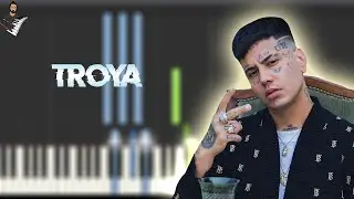 DUKI - TROYA | Instrumental Piano Tutorial / Partitura / Karaoke / MIDI
