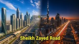 شارع الشيخ زايد من السماء | Sheikh Zayed Road Drone Footage Day & Night