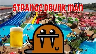 Strange drunk man at the water park
