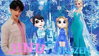 Talking Angela 2 | Jinu And Pregnant Elsa | K-Pop Demon Hunters 😈 And Frozen | New Update | cosplay 