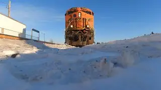 GoPro footage of BNSF #7909. 12/15/25 Staples Subdivision 