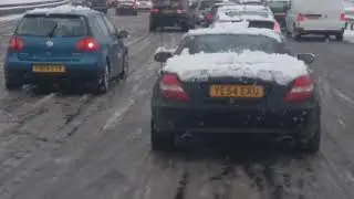 Dash cam capture Snowfall motorway1 UK