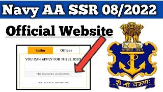 Navy AA SSR New Update🔥| Navy website Update | Navy AA SSR New Vacancy 2022