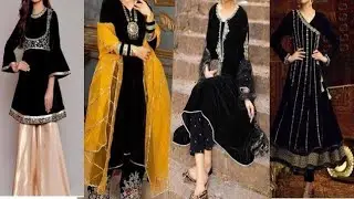 black velvet frock design 2023| velvet dress designs