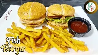 Fish Burger | Crispy Fish Burger | How To Make Injected Fish Burger | Injected Fish Burger