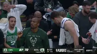 Bobby Portis knocks down a triple in transition and Bucks create a 15-point separation