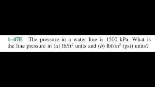 The pressure in a water line is 1500 kPa. What is the line pressure in units and units?