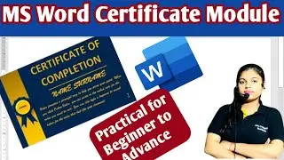MS Word Certificate Module | Certificate Design Practical | Beginner to Advance | Hindi