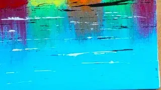 Water &Tree Reflection Painting/ColourFull Flower/ EasyLandscape Abstract Acrylic Painting