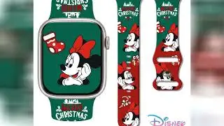 Disney Christmas Minnie Series Printed Strap for Apple Watch 11 10 9 Silicone Band Replaceable Brace