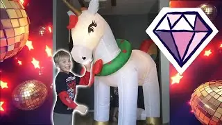 🦄Max Unboxing His New Giant Inflatable Rainbow Unicorn! Plus Grandpa's Amazing Magic Tricks!