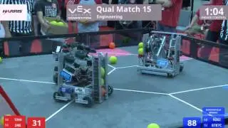 VEX Worlds 2016 - VRC High School - Engineering - Qual 15 (1344 24B) 164 vs 203 (9282 8787C)