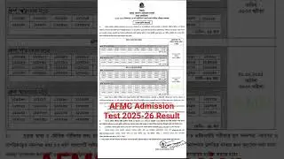 AFMC Admission Result 2025-26