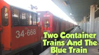 Two Container Trains And The Blue Train