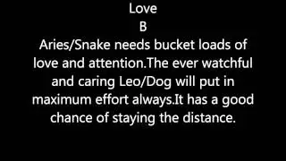 Aries / Snake & Leo / Dog Compatibility