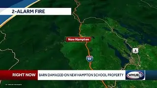 Crews battle 2-alarm barn blaze in New Hampton