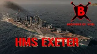 HMS Exeter - Big guns in Tier V - WoWs Gameplay - Brothers of Steel