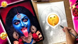 MAA KALI  Portrait Drawing Tutorial // Outline Drawing Step by Step