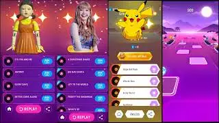 Squid game  Black pink  Pikachu  Talking Tom  (Dancing road Tiles Hop)