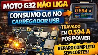 MOTO G32 NÃO LIGA CONSUMO 0.6 USB CHARGER E  TRAVA EM 0,594 POS POWER - REPARO COMPLETO SEM CORTES