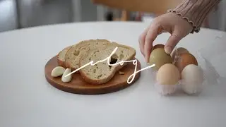 Ep 4 : minimal cooking vlog [visual ASMR] 👀 | avocado toast, myungran udon, pork chops & romanesco