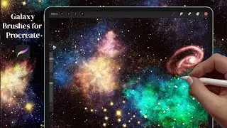 Creating a Galaxy Scene in Procreate | Digital Galaxy Brushes | Space Art | Drawing a Galaxy