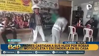 Cajamarca: padres castigan a sus hijos por robar moto y esconderla en su casa