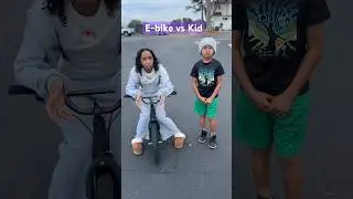 E-bike vs Kid - Racing my little brother. #kidchallenge #sports #kids