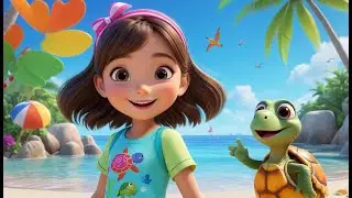 Turtle&rsquo;s Sunny Shore Walk | Fun Animal Song for Kids | Gentle Beach Adventure Rhyme
