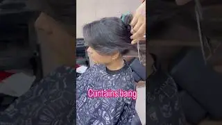 Curtains bang !side puff #hairstyle #cuttingskills