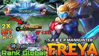 S.A.B.E.R Manhunter Freya New EPIC Skin MVP Plays! -  Top 1 Global Freya by 神| NK7ᴳᵒᵈ☂ - MLBB