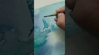 How to make pine trees#art #artshorts#artinstruction #painting#paintingtutorials #watercolour