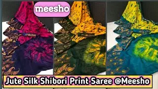 Meesho Jute Silk Shibori Print Saree |Soft Silk Saree Online ₹ 759| Meesho Latest Silk Saree Haul.