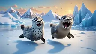 Six Skating Seals on Icy Trails | Winter Animal Song for Kids | Nursery Rhymes & Learning Fun