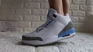 Air Jordan 3 &ldquo;UNC&rdquo; 2020 On Feet