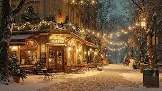 Snowy Old Town Caf&eacute; Jazz ❄️ Soft Street Lights & Gentle Winter Jazz Mood