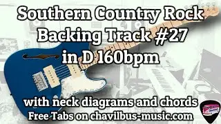 Southern Country Rock Backing Track #27 in D 160bpm
